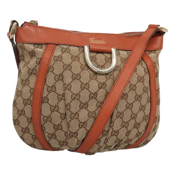 GUCCI GG Canvas Shoulder Bag Beige Gold 203257 Auth 121446 - Picture 1 of 16